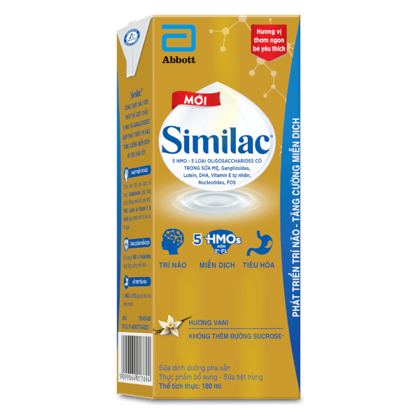 Combo 2 Thùng Thực phẩm bổ sung Similac hương vani 180ml (Lốc 4 hộp)
