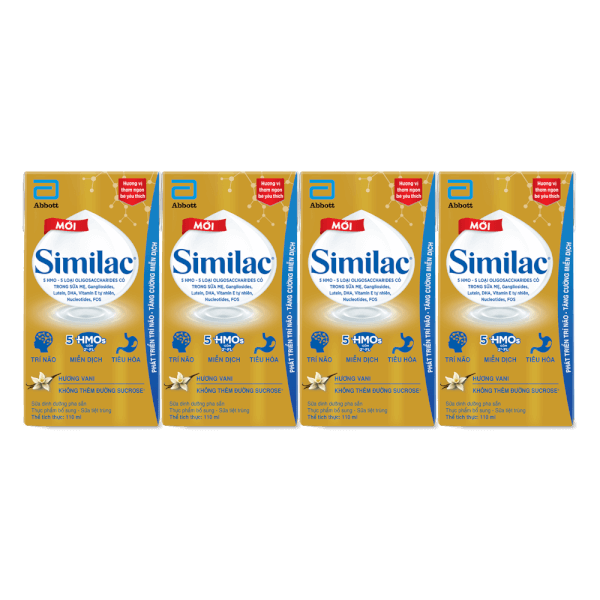 Thực phẩm bổ sung Similac hương vani 110ml (Lốc 4 hộp)