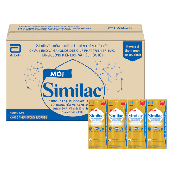 Thùng thực phẩm bổ sung Similac hương vani 180ml (Lốc 4 hộp)
