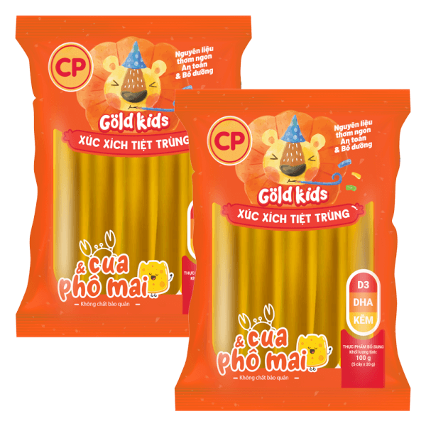 Combo 2 Xúc Xích Tiệt Trùng Goldkids Cua & Phô Mai