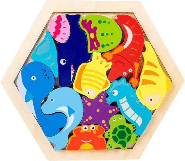 Mảnh ghép gỗ chủ đề sinh vật biển CY554147 C308