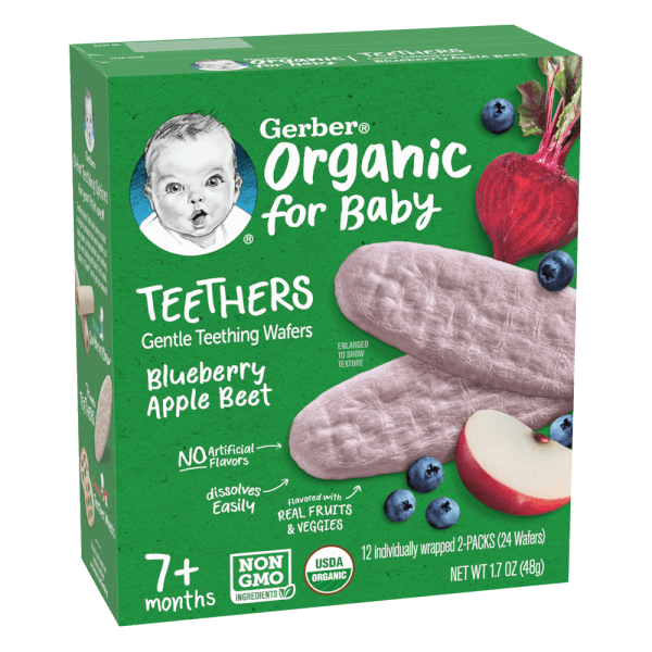 Bánh gạo hữu cơ Gerber Organic vị việt quất táo củ cải đỏ *giao ngẫu nhiên*