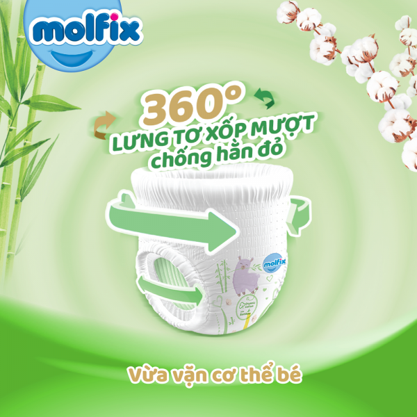Tã quần Molfix Thiên Nhiên (M, 6 - 11kg, 76 miếng) (giao bao bì ngẫu nhiên)