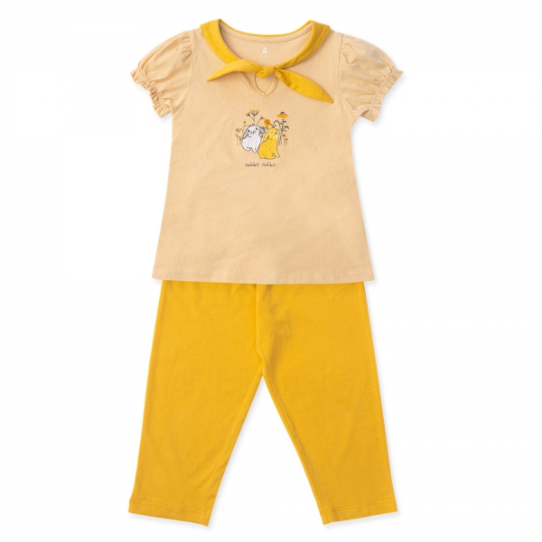 Bộ bé gái dài, Bst Thỏ và hoa Animo HN1222005 (3-4Y,Be)