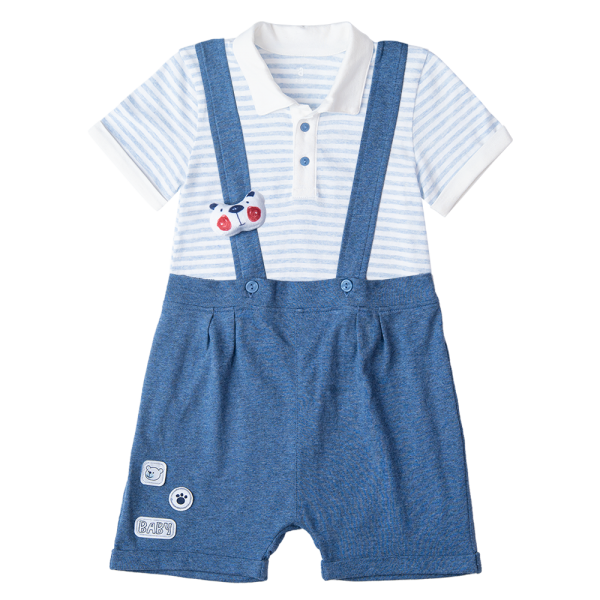 Bộ yếm bé trai ngắn, bst Gấu mụp Animo HS1122064 (4-5Y,Blue)