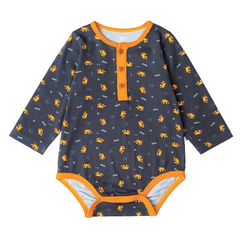 Bodysuit bé trai tam giác Bst Cua sốt trứng muối Animo KK822023_516 (0-12M,Xám)