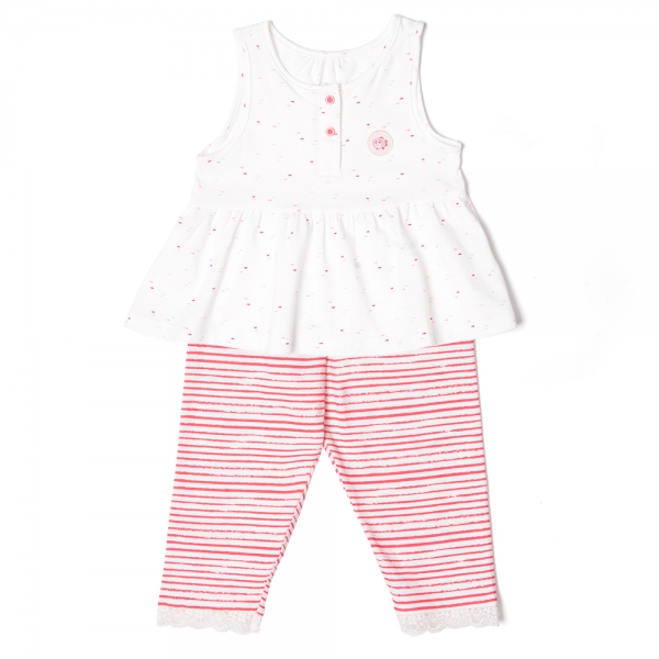 Bộ bé gái lửng Cá sao biển Animo CL822046 (9-12M,Trắng)