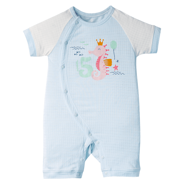 Bodysuit tính năng đùi chống muỗi,  HT San Hô Animo VĐ523016 (0-12M,Xanh Ngọc)