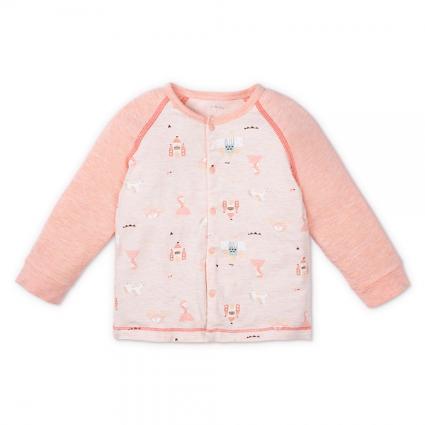 Bộ tính năng dài, vải sợi sồi BST Công chúa Animo BMC123086 (0-24M,Hồng dâu)