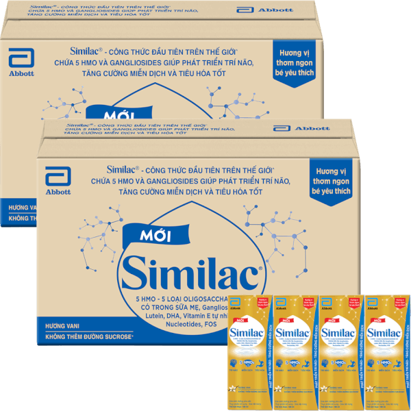 Combo 2 Thùng Thực phẩm bổ sung Similac hương vani 180ml (Lốc 4 hộp)