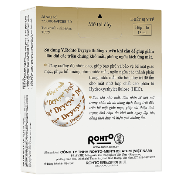 Dung dịch nhỏ mắt V.Rohto Dryeye 13ml