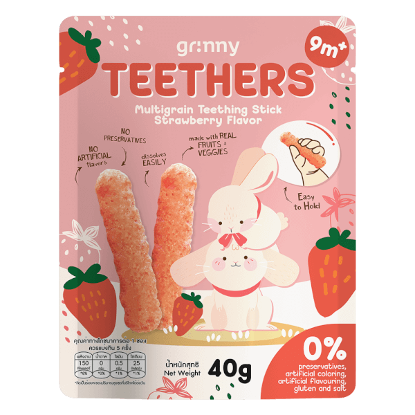 Bánh Gặm Nướu Ngũ Cốc Grinny Vị Dâu Tây