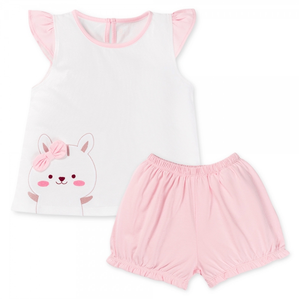 Bộ bé gái ngắn BST Sóc nhỏ Animo BH523034 (6M-6Y,Hồng)