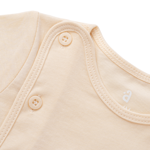 Cặp áo sơ sinh cài chéo tay ngắn Animo KV223011 (NB-12M,Trắng họa tiết-Kem)