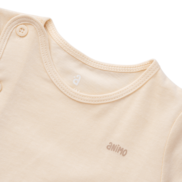 Cặp áo sơ sinh cài chéo tay ngắn Animo KV223011 (NB-12M,Trắng họa tiết-Kem)