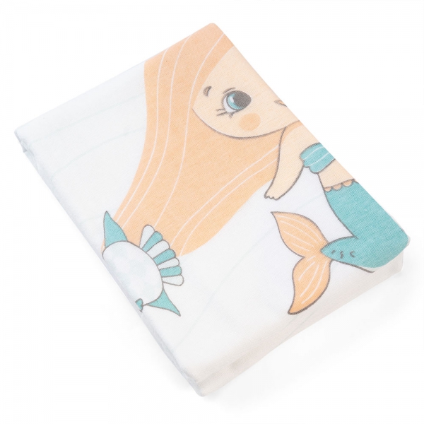 Khăn tắm trẻ em Cotton Nàng tiên cá Animo BM9T (60x120cm,Trắng)