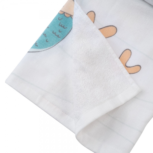 Khăn tắm trẻ em Cotton Nàng tiên cá Animo BM9T (60x120cm,Trắng)