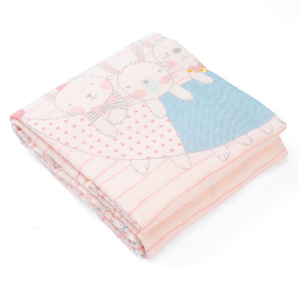 Combo 2 Khăn tắm trẻ em Cotton Thỏ và bạn Animo BM9T (60x120cm,Hồng)