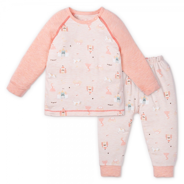 Bộ tính năng dài, vải sợi sồi BST Công chúa Animo BMC123110 (3-24M,Hồng dâu)