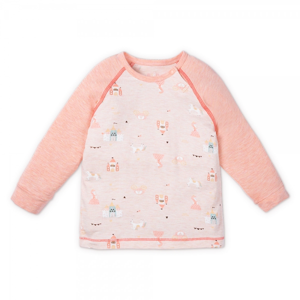 Bộ tính năng dài, vải sợi sồi BST Công chúa Animo BMC123110 (3-24M,Hồng dâu)