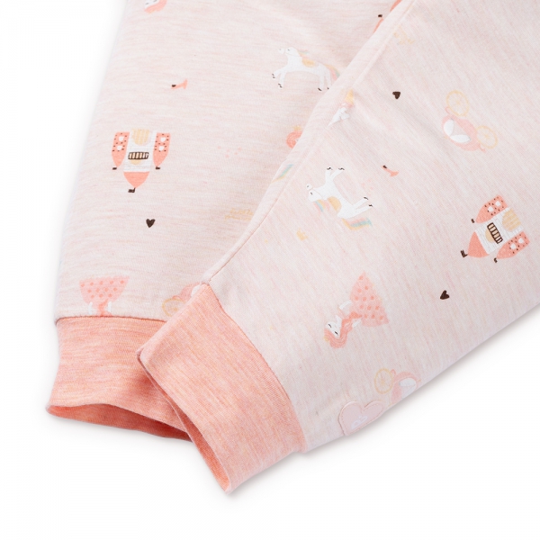 Bộ tính năng dài, vải sợi sồi BST Công chúa Animo BMC123110 (3-24M,Hồng dâu)