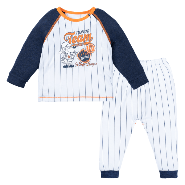 Bộ tính năng dài, vải sợi sồi BST Bóng chày Animo BMC123115 (3-24M,Xanh đen)