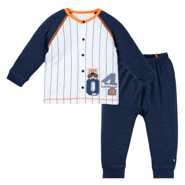 Bộ tính năng dài, vải sợi sồi BST Bóng chày Animo BMC123090 (0-24M,Xanh đen)