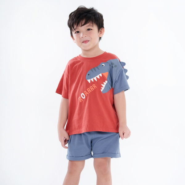 Bộ bé trai ngắn BST Khủng Long Animo HN623014 (6M-6Y,Đỏ)