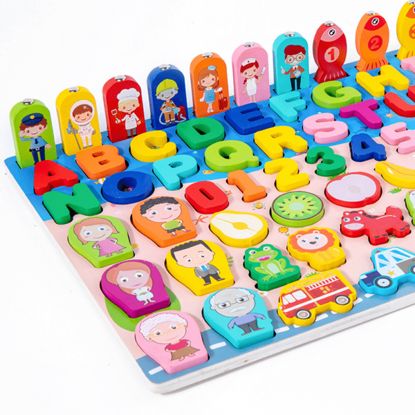 Bộ bảng gỗ nổi học tập thông minh nhiều chủ đề kèm câu cá 8in1 M7813