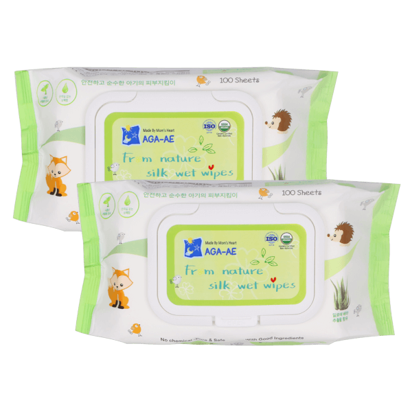 Combo 2 Khăn ướt chiết xuất tự nhiên Aga-ae, 100 tờ
