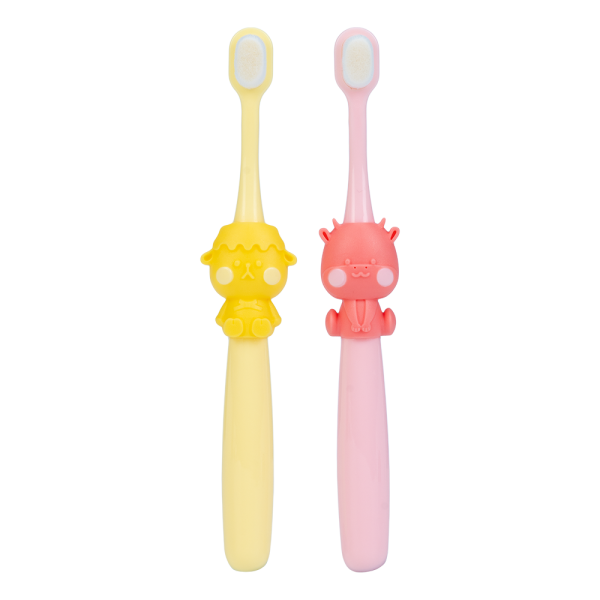 Bộ 2 bàn chải lông tơ Animo (Hồng, vàng, GH-TRMK01)