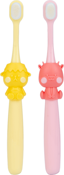 Bộ 2 bàn chải lông tơ Animo (Hồng, vàng, GH-TRMK01)