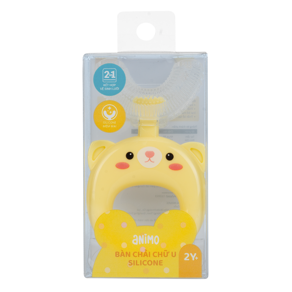 Bàn chải chữ U silicone Animo (Vàng, GH-TRMKU01)