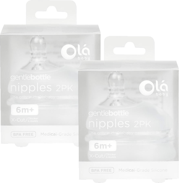 Combo 2 Vỉ 2 núm ty Olababy lỗ cắt chữ X (6M )