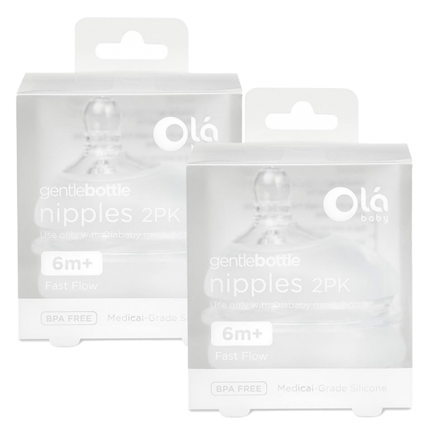 Combo 2 Vỉ 2 núm ty Olababy lỗ tròn (6M )