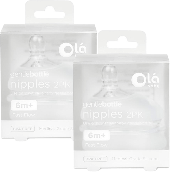 Combo 2 Vỉ 2 núm ty Olababy lỗ tròn (6M )