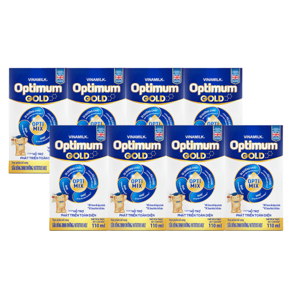 Combo 2 Sữa uống dinh dưỡng Optimum Gold 110ml (Lốc 4 hộp)