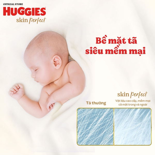 Tã dán sơ sinh Huggies Skin Perfect (S, 4-8kg, 80 miếng) (giao bao bì ngẫu nhiên)