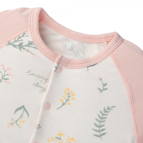 Set 2 Bodysuit kháng khuẩn đùi Hoa nắng Animo VD1023007 (0-12M,Kem)