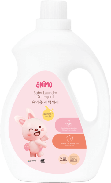 Nước giặt cho bé Animo hương trái cây mùa hè chai 2,8L