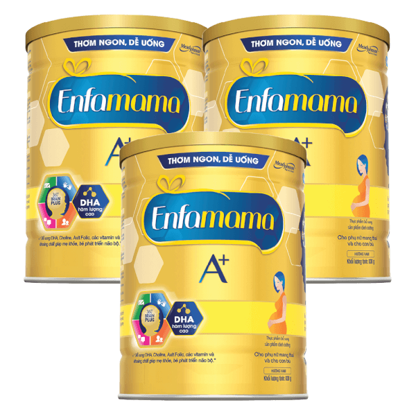 Combo 3 Thực phẩm bổ sung Sản phẩm dinh dưỡng Enfamama A+ hương vani 360° Brain Plus 830G