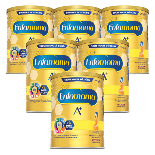 Combo 6 Thực phẩm bổ sung Sản phẩm dinh dưỡng Enfamama A+ hương chocolate 360° Brain Plus 830G