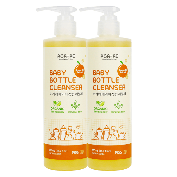 Combo 2 Nước rửa bình sữa AGA-AE hương cam - Chai 500ml (Giao bao bì ngẫu nhiên)
