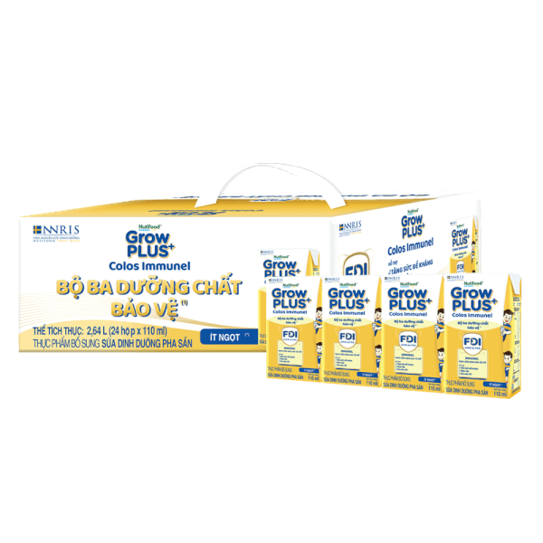 2 Thùng Sữa dinh dưỡng pha sẵn GrowPLUS+ Colos Immunel 110ml, lốc 4 hộp (Từ 1 tuổi)