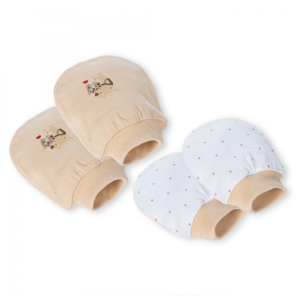Cặp bao tay sơ sinh bo Animo HN522052 (NB,Beige) (Giao mẫu ngẫu nhiên)