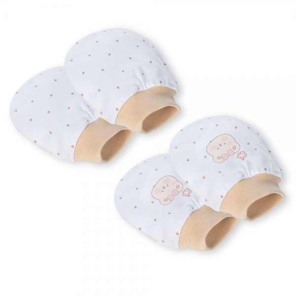 Cặp bao tay sơ sinh bo Animo HN522052 (NB,Beige) (Giao mẫu ngẫu nhiên)