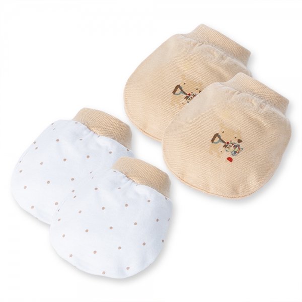Cặp bao tay sơ sinh bo Animo HN522052 (NB,Beige) (Giao mẫu ngẫu nhiên)