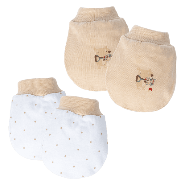Cặp bao tay sơ sinh bo Animo HN522052 (NB,Beige) (Giao mẫu ngẫu nhiên)