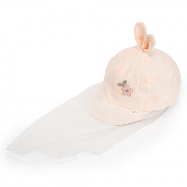 Nón lưỡi trai khăn voan bé gái Animo A2312_MN010 (44cm,Hồng)