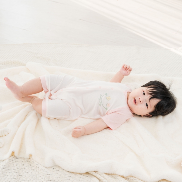 Set 2 Bodysuit kháng khuẩn đùi Hoa nắng Animo VD1023007 (0-12M,Kem)